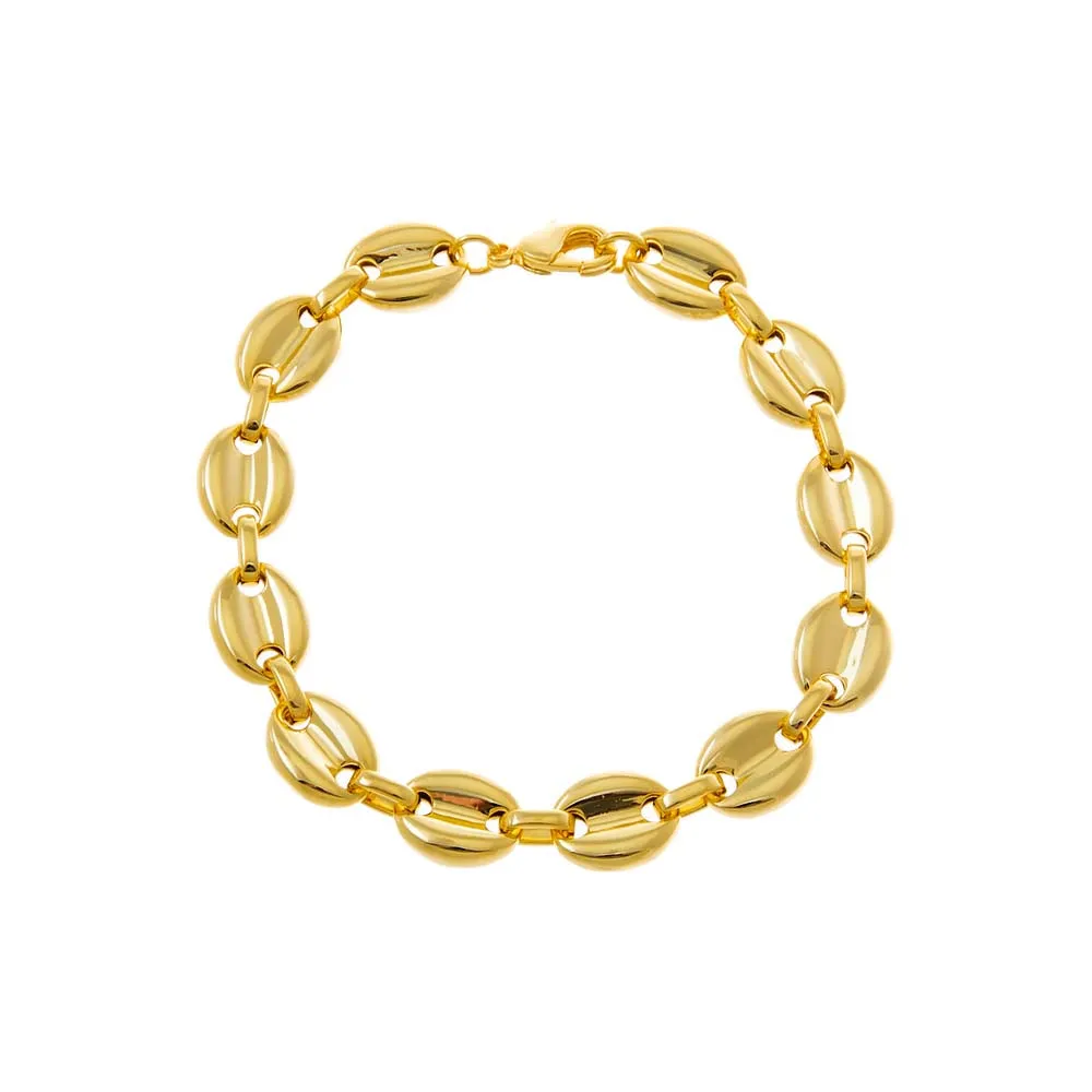 Solid Chunky Mariner Link Bracelet | 14K Gold Plated