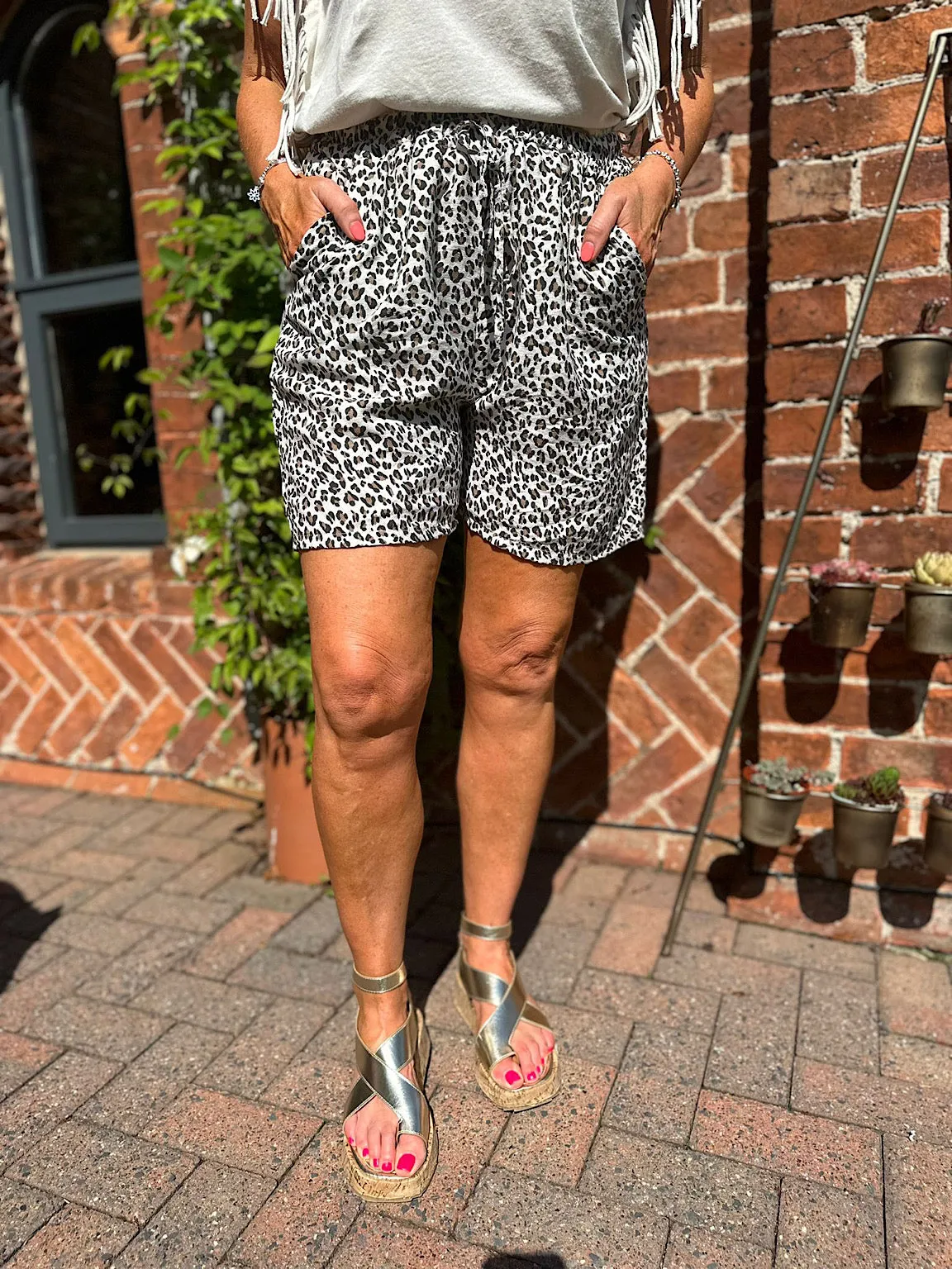 Stone Leopard Shorts