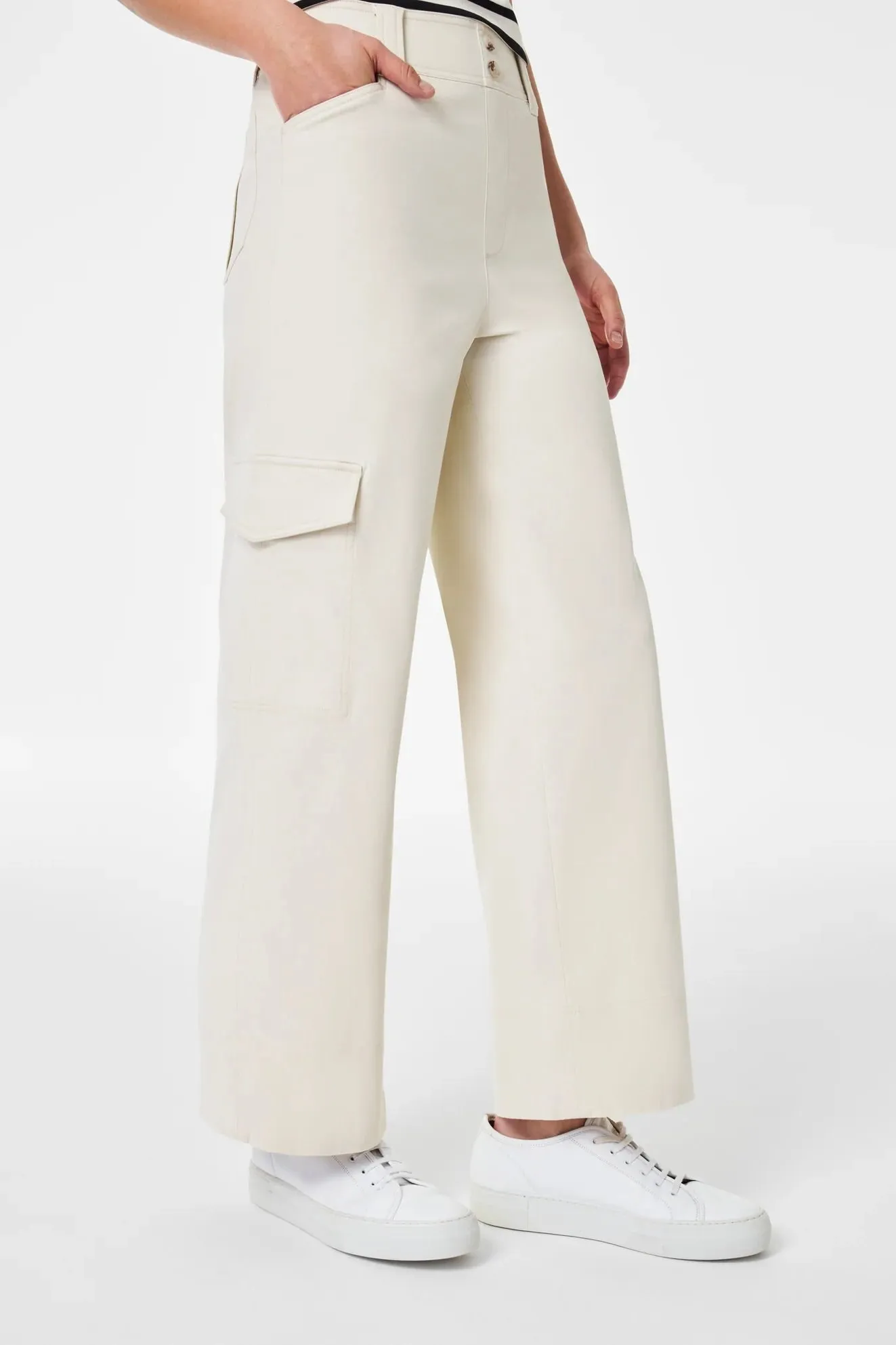 Stretch Twill Cropped Trousers