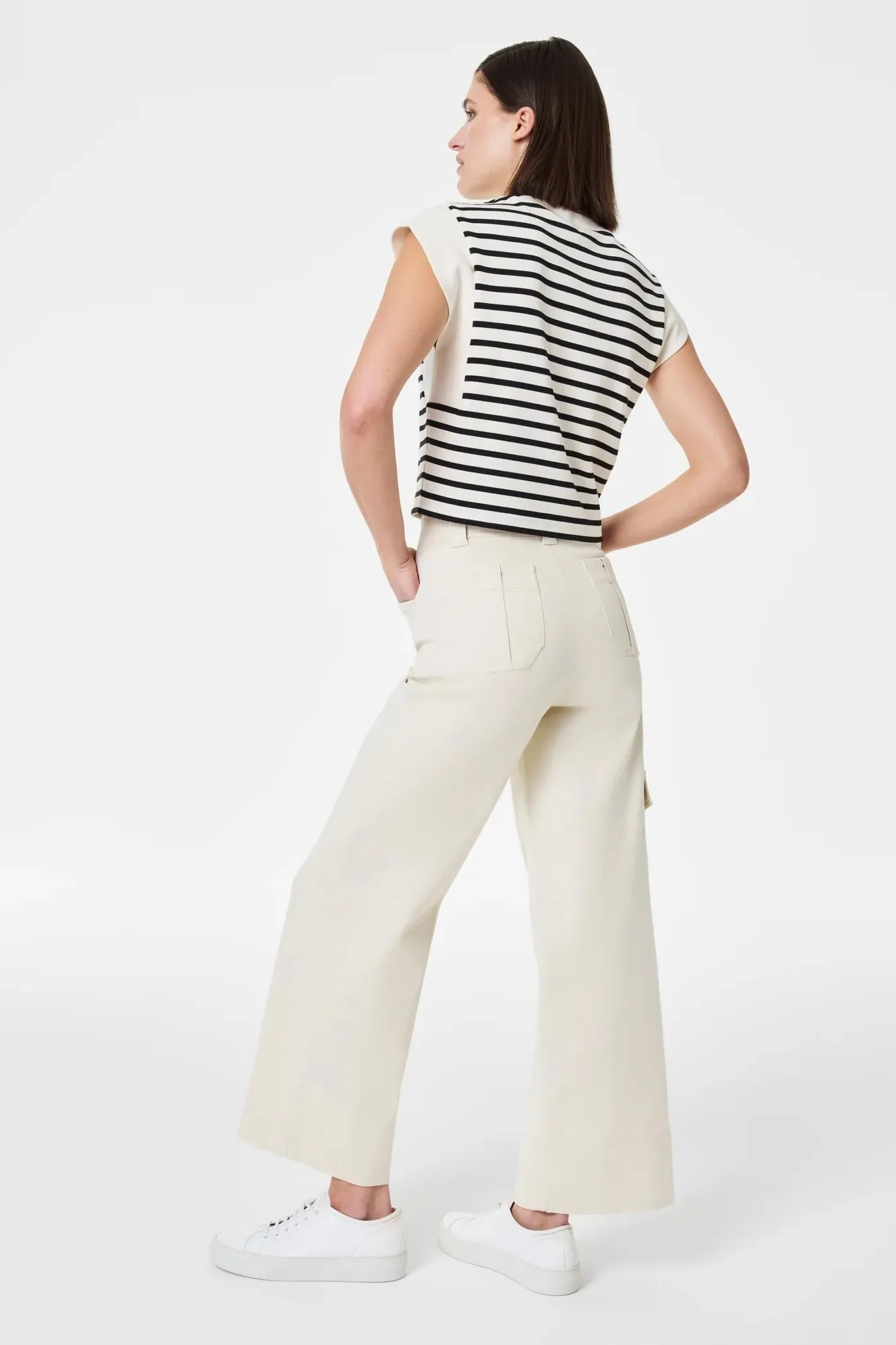 Stretch Twill Cropped Trousers