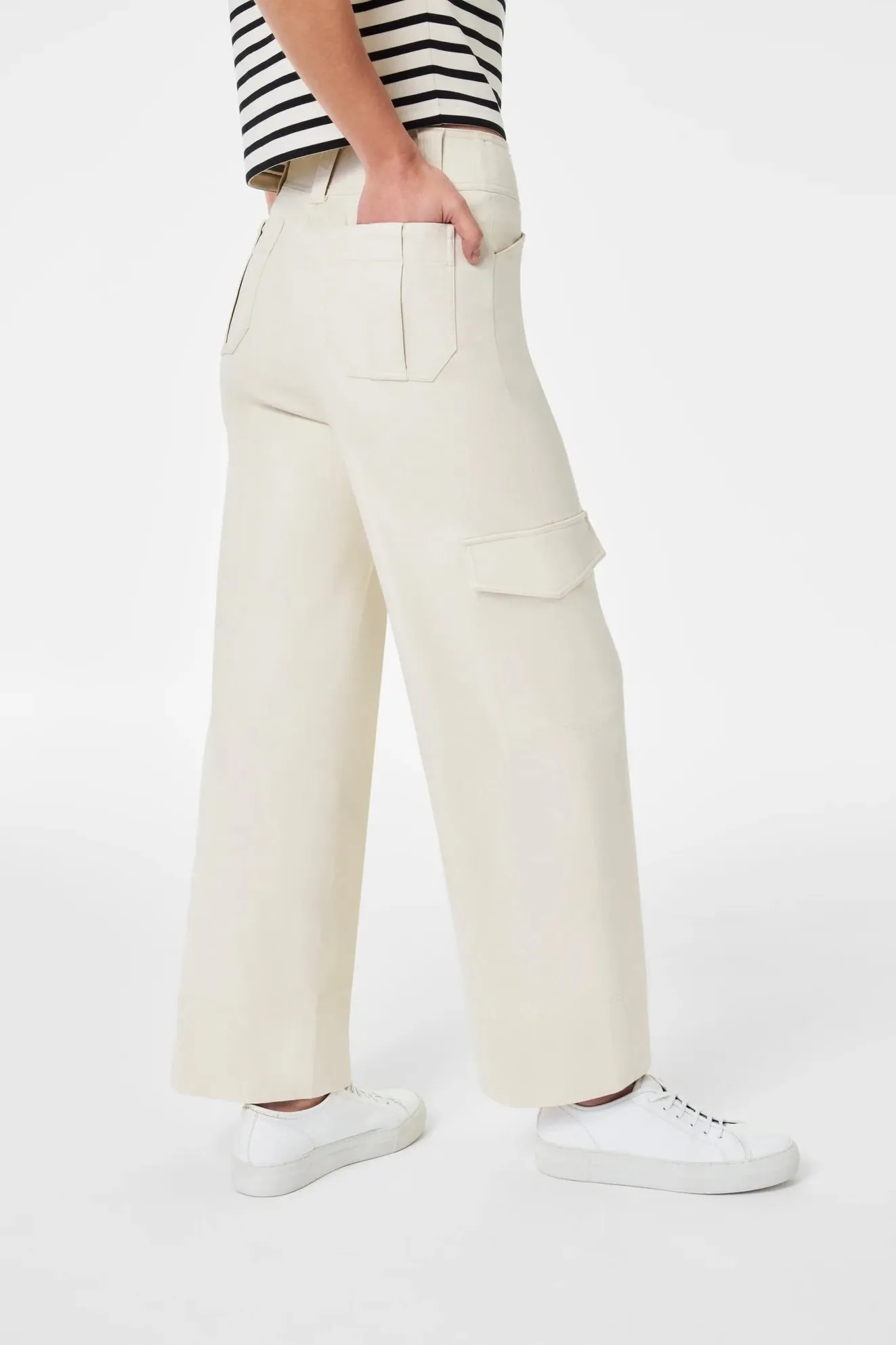 Stretch Twill Cropped Trousers