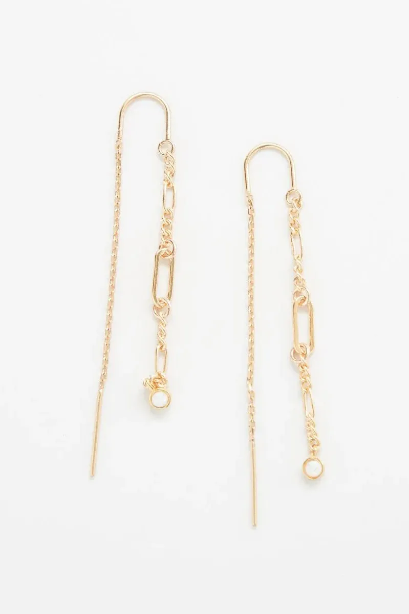 Gemstone Chain Dangle Earrings