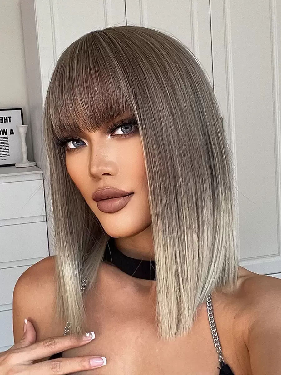 Synthetic Wigs Ombre Straight Medium Medium Wig For Women