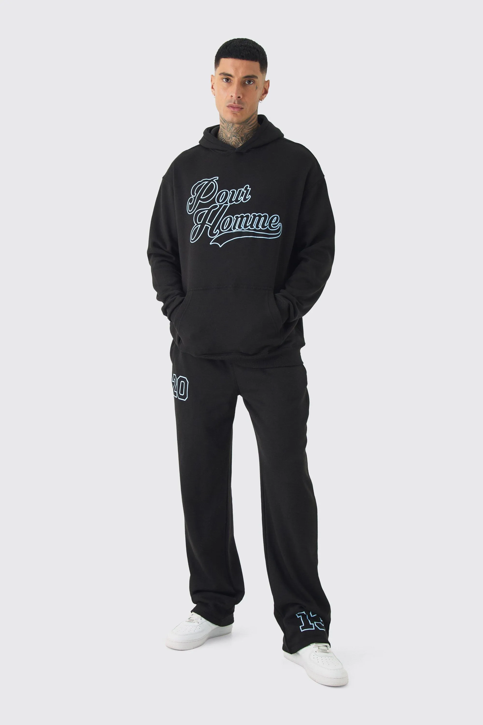 Tall Pour Homme Varsity Hoodie & Relaxed Fit Jogger Tracksuit