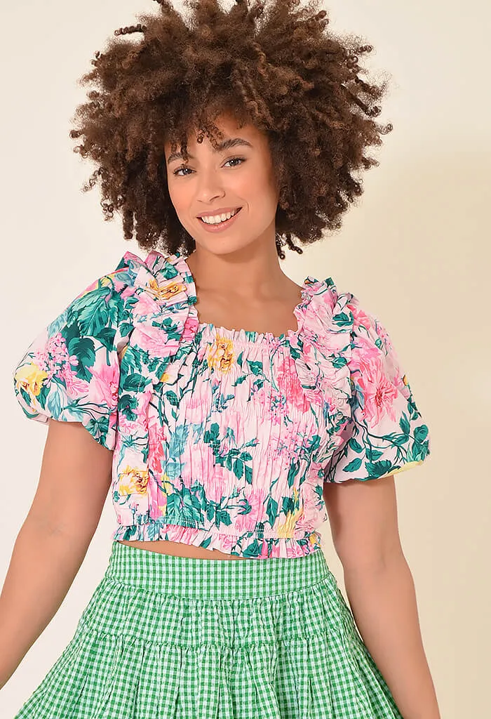 Floral Puff Sleeve Top