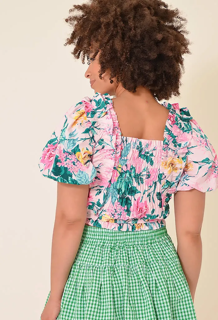 Floral Puff Sleeve Top