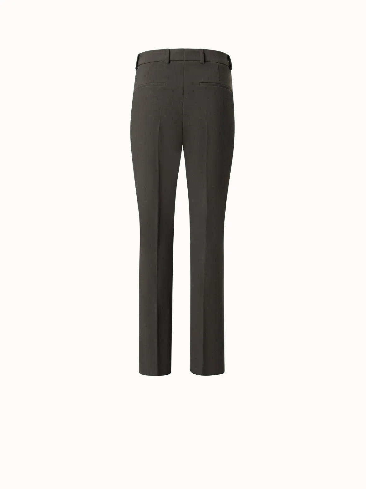 Tapered Cropped Lyocell Wool Stretch Pants