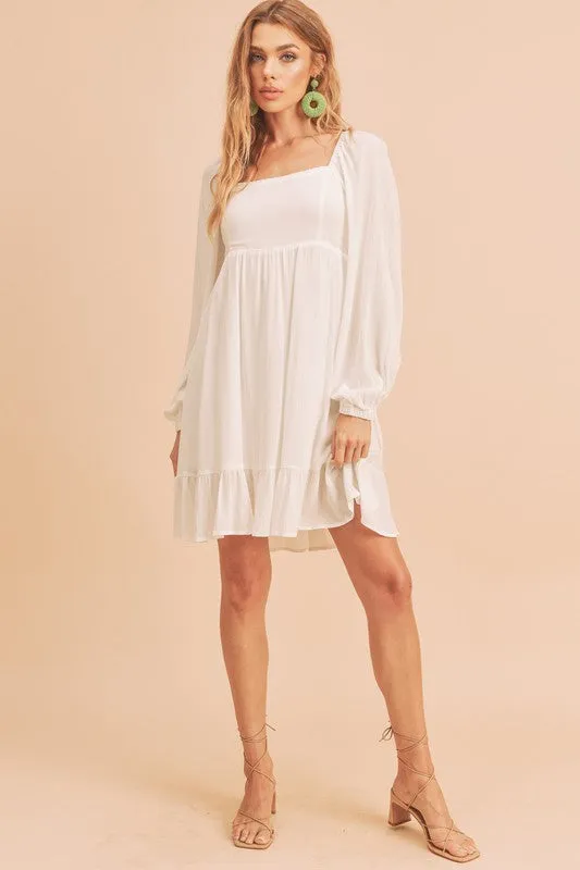 Puff Sleeve Mini Dress