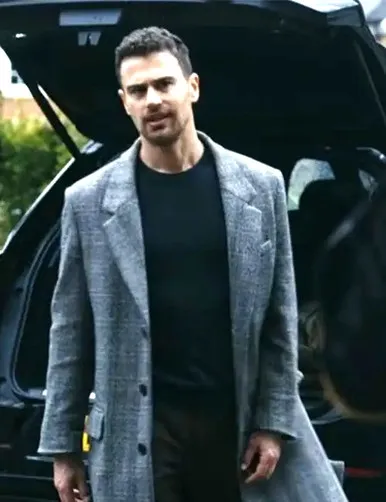 Theo James The Gentlemen Grey Coat