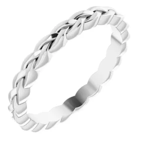 14K White Gold Woven Band Standard Fit 2mm