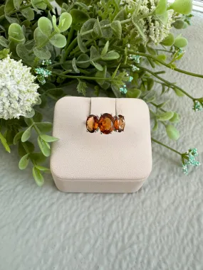 Three Stone Orange Stone Ring