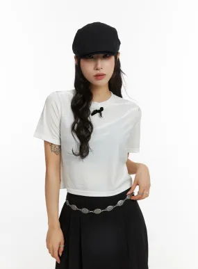 Bowknot Cropped Tee