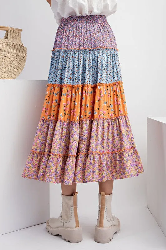 Print Tiered Skirt