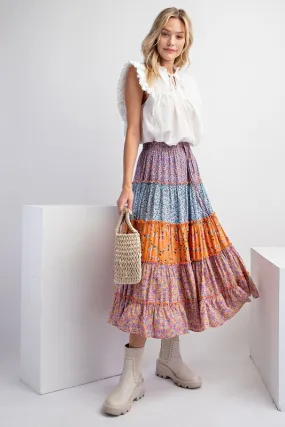 Print Tiered Skirt