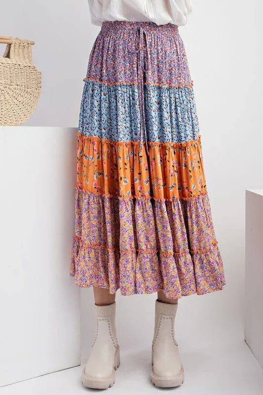 Print Tiered Skirt