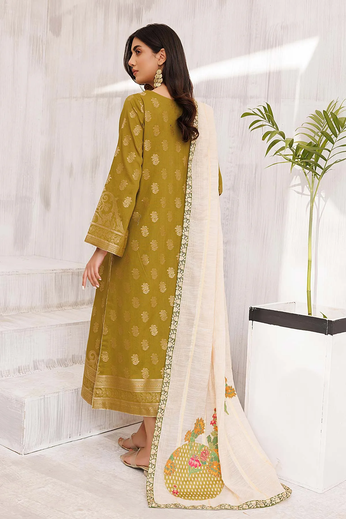 Charizma Embroidered Lawn Jacquard With Fancy Dupatta 3-Pc