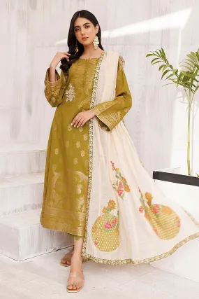 Charizma Embroidered Lawn Jacquard With Fancy Dupatta 3-Pc