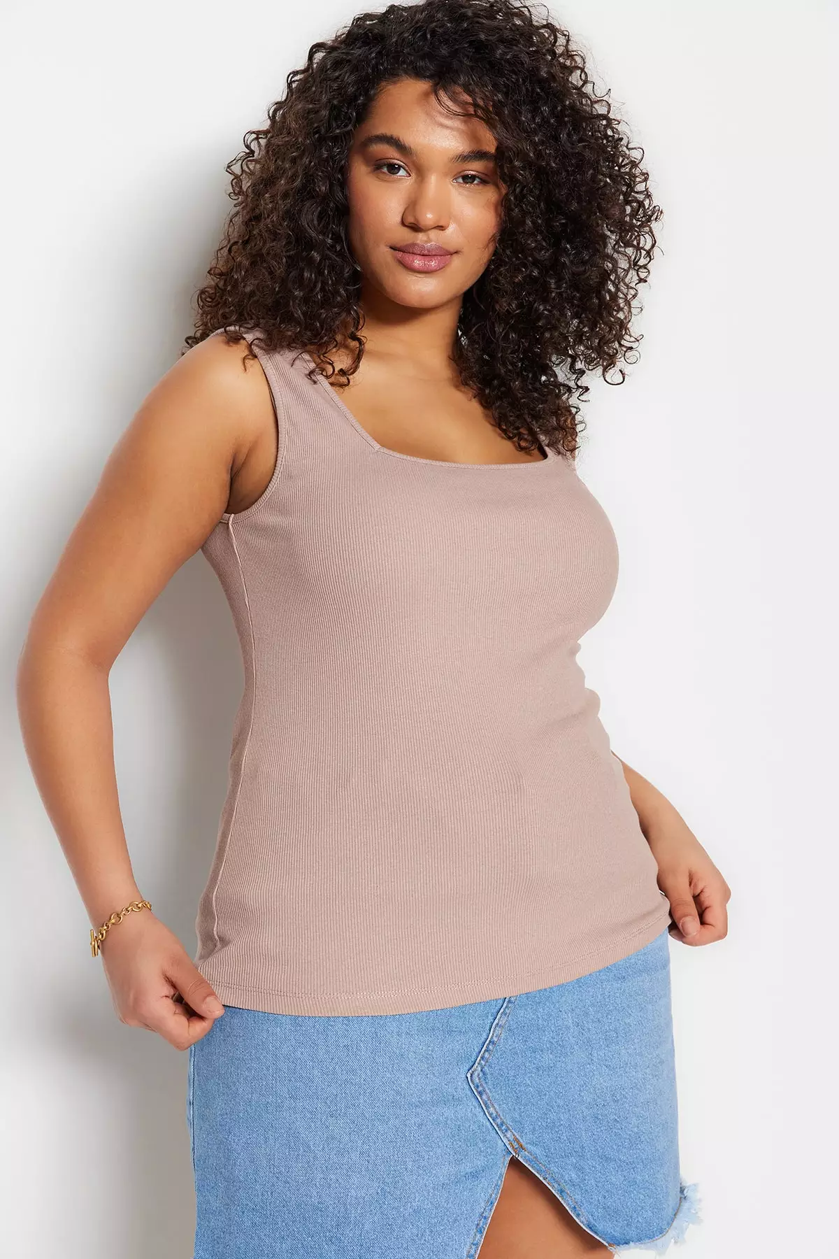 Plus Size Two-Pack Tank Tops by Trendyol