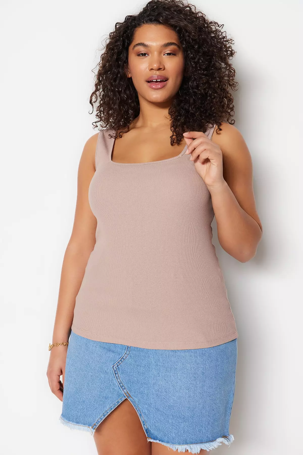 Plus Size Two-Pack Tank Tops by Trendyol