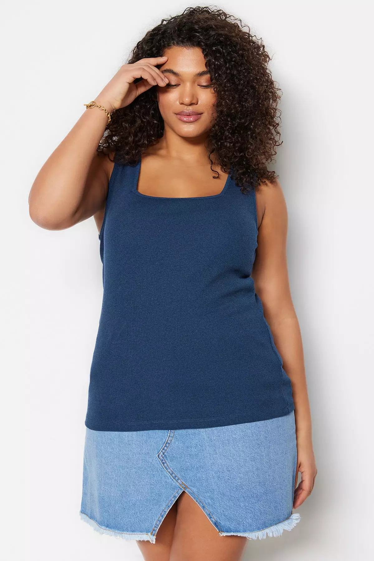 Plus Size Two-Pack Tank Tops by Trendyol