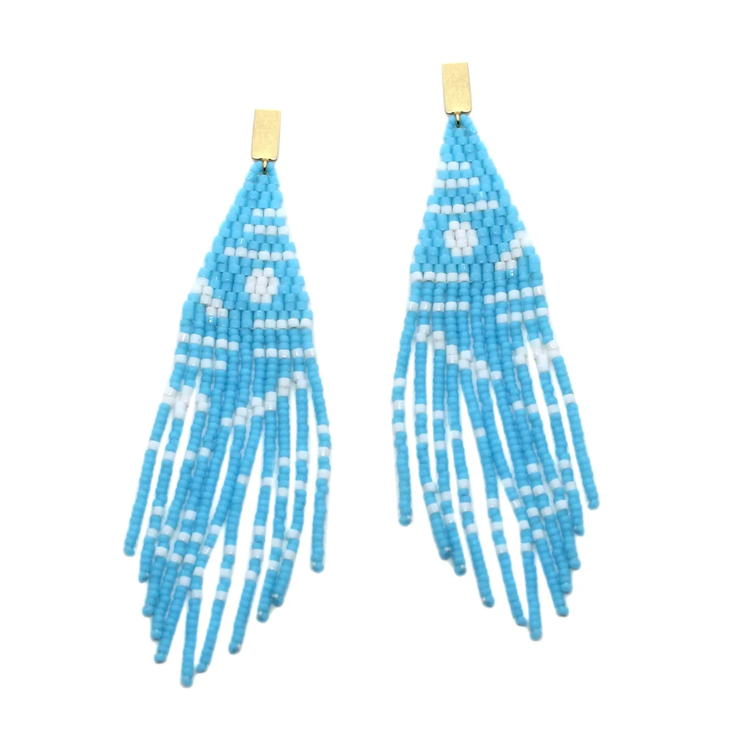 Turquoise Batik Earrings