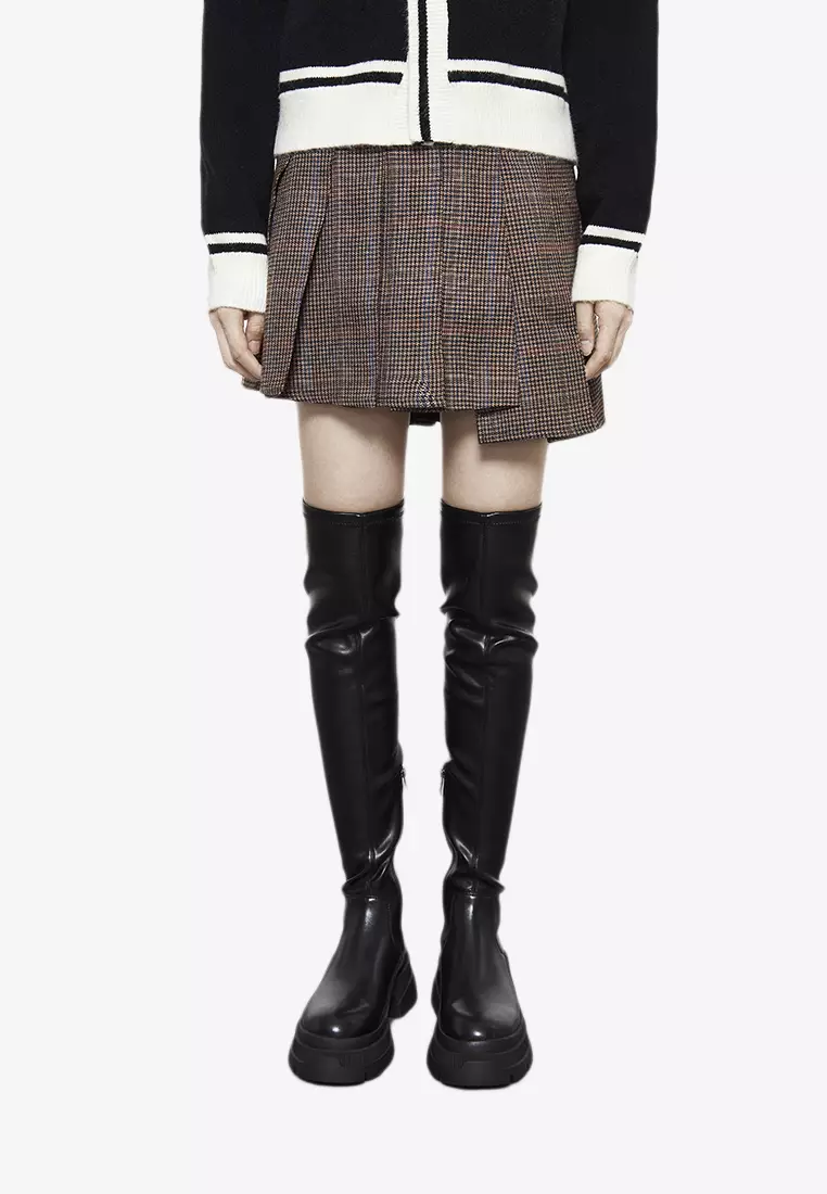 Urban Revivo Plaid Pleated Skirt