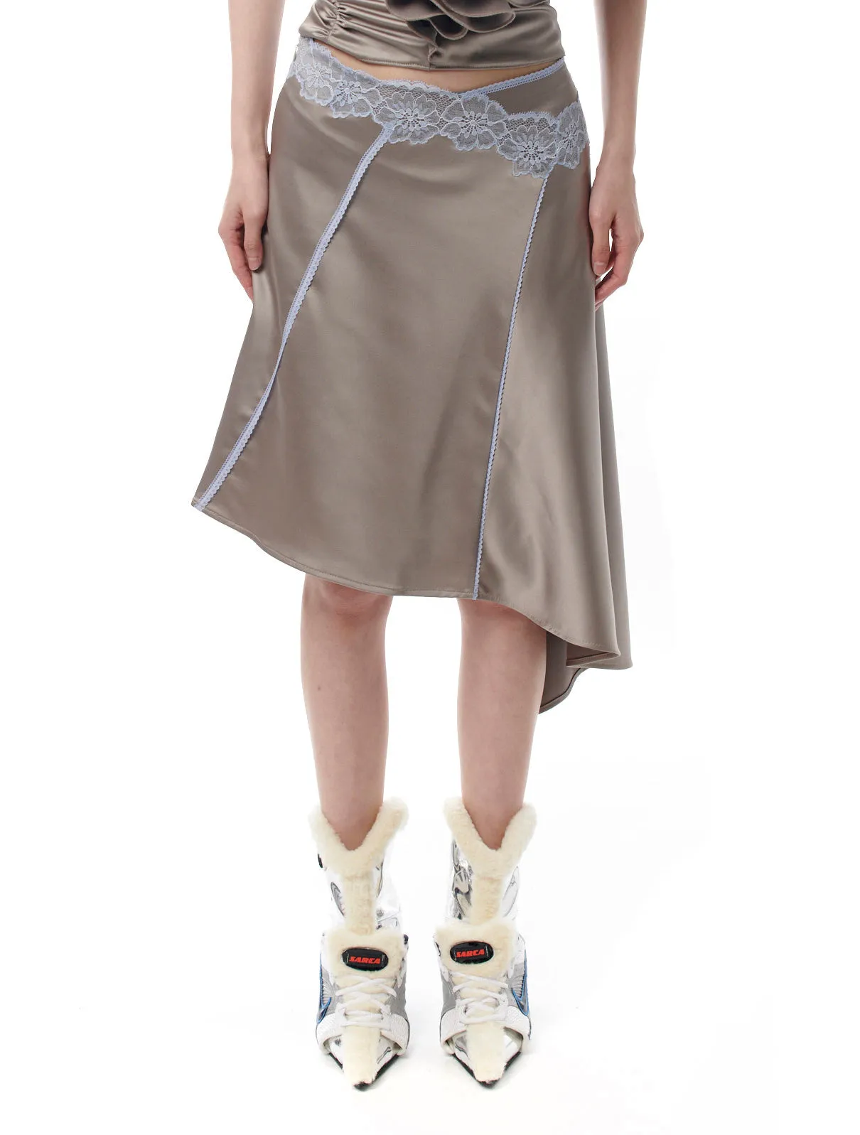 Stone Asymmetric Skirt