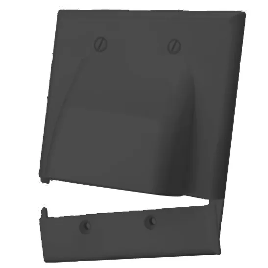 Vanco Dual Hinged Bundled Cable Plate - Black