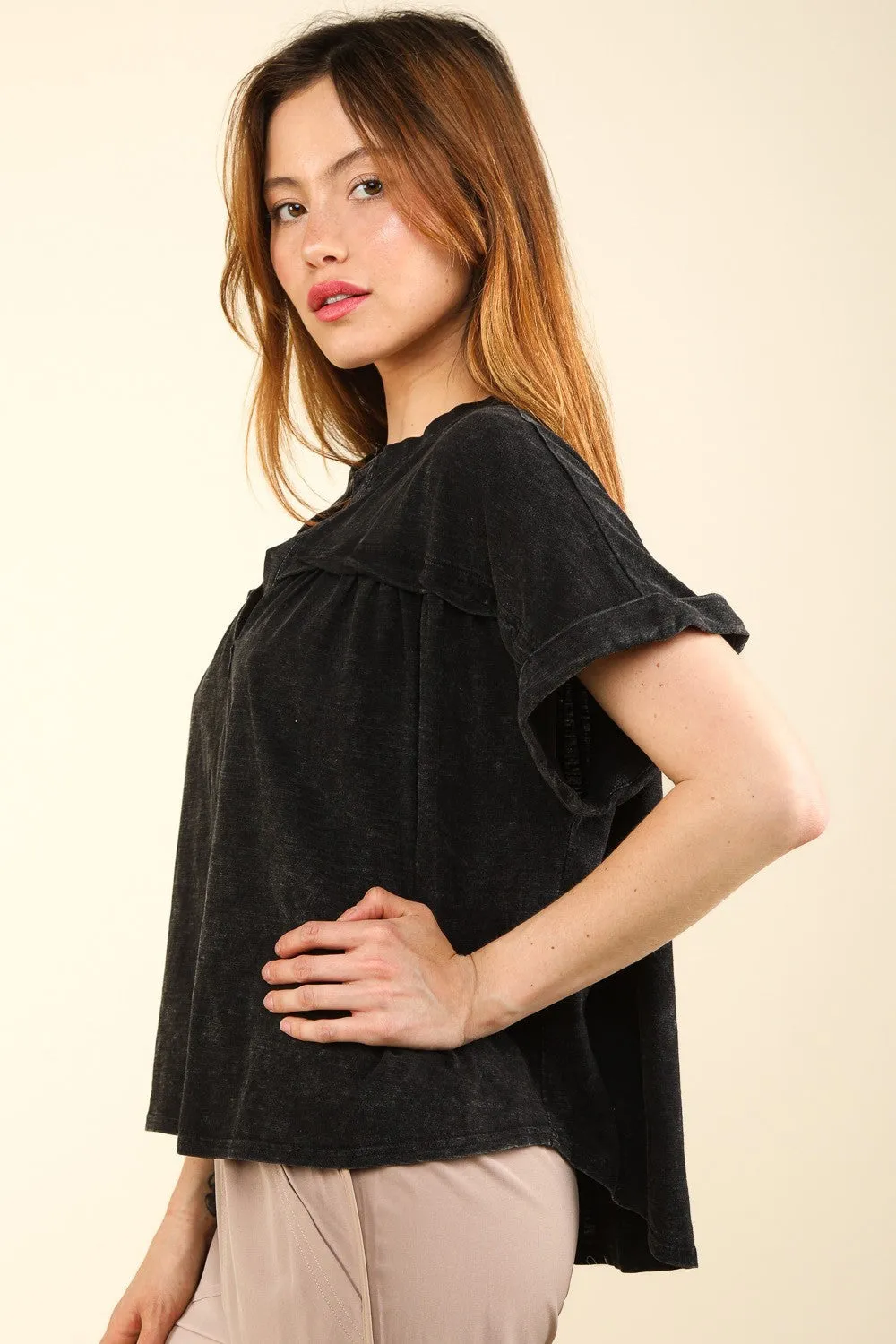 Washed Short Sleeve T-Shirt by VERY J Nochted