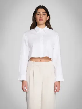 White Cropped Shirt