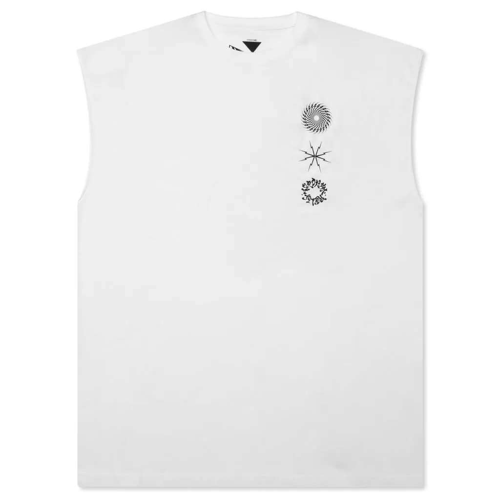 White Pima Cotton Sleeveless Tee