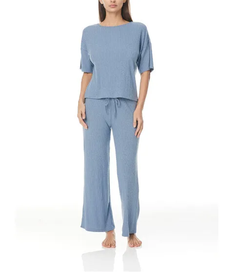 Wide Leg Ribbed Lounge PJ