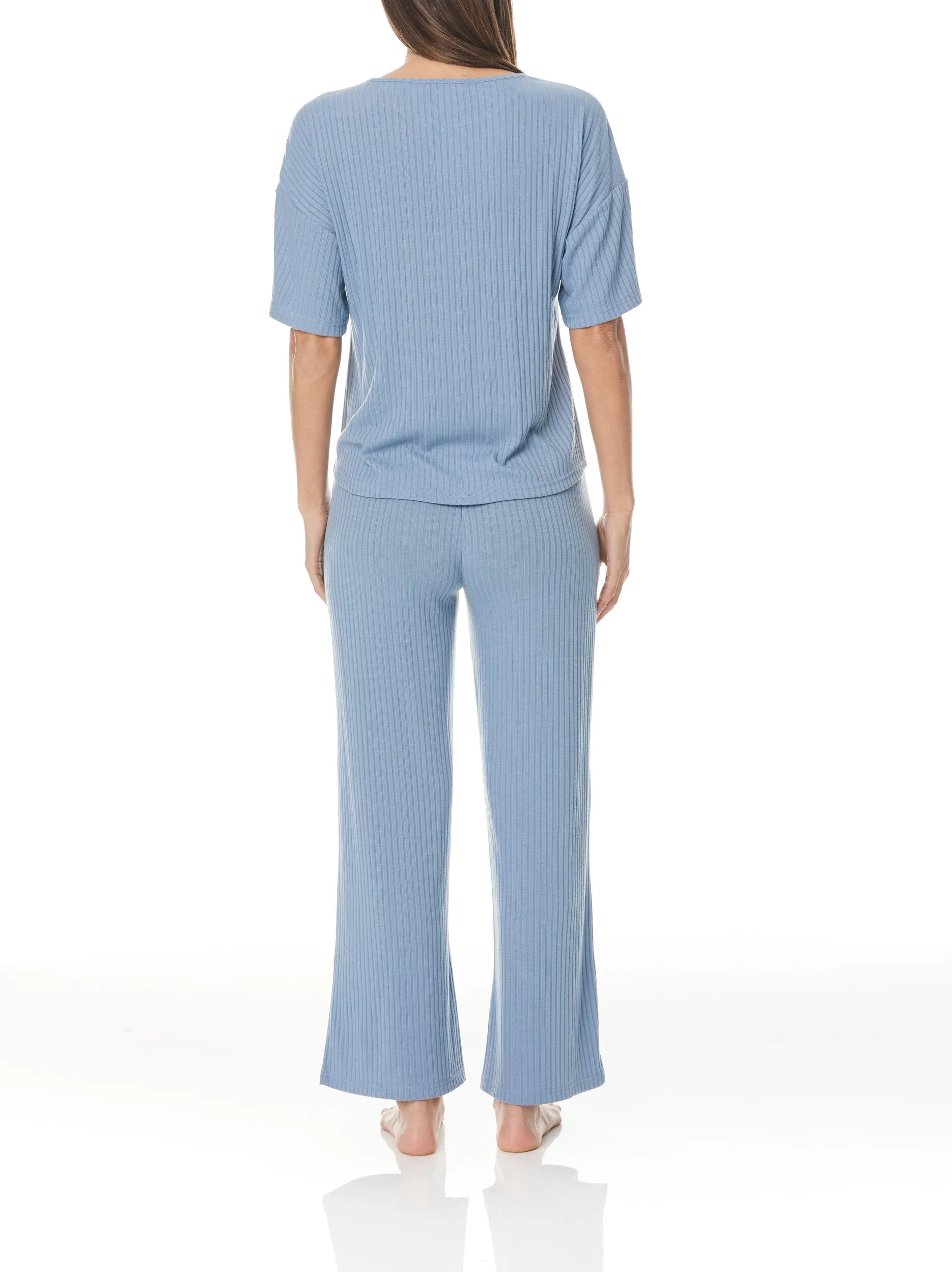 Wide Leg Ribbed Lounge PJ