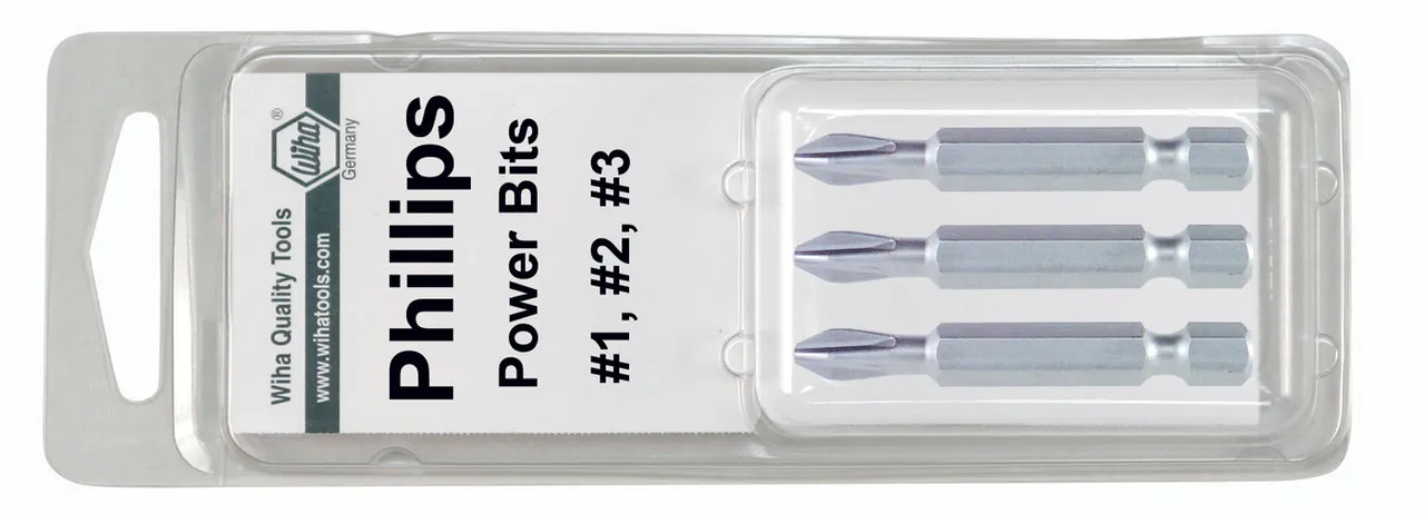 Wiha 74150 - Phillips Power Bit #1 - 3 x 50mm 3Pc