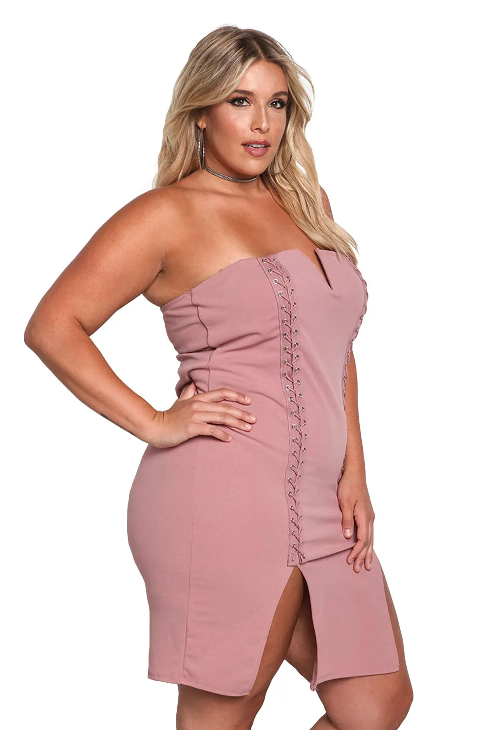 Women Plus Size Pink Skirt