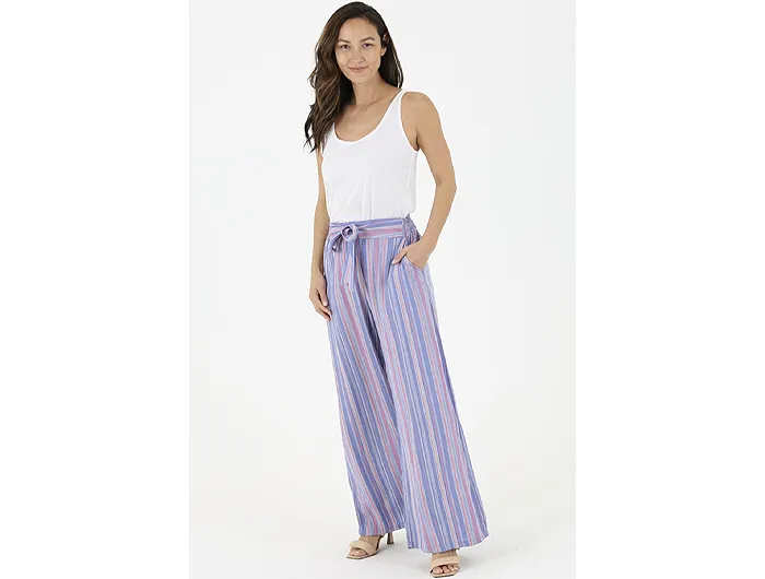 Women's Wide Leg Pants with Tie Front