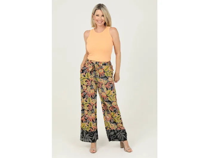 Women's Wide Leg Pants with Tie Front