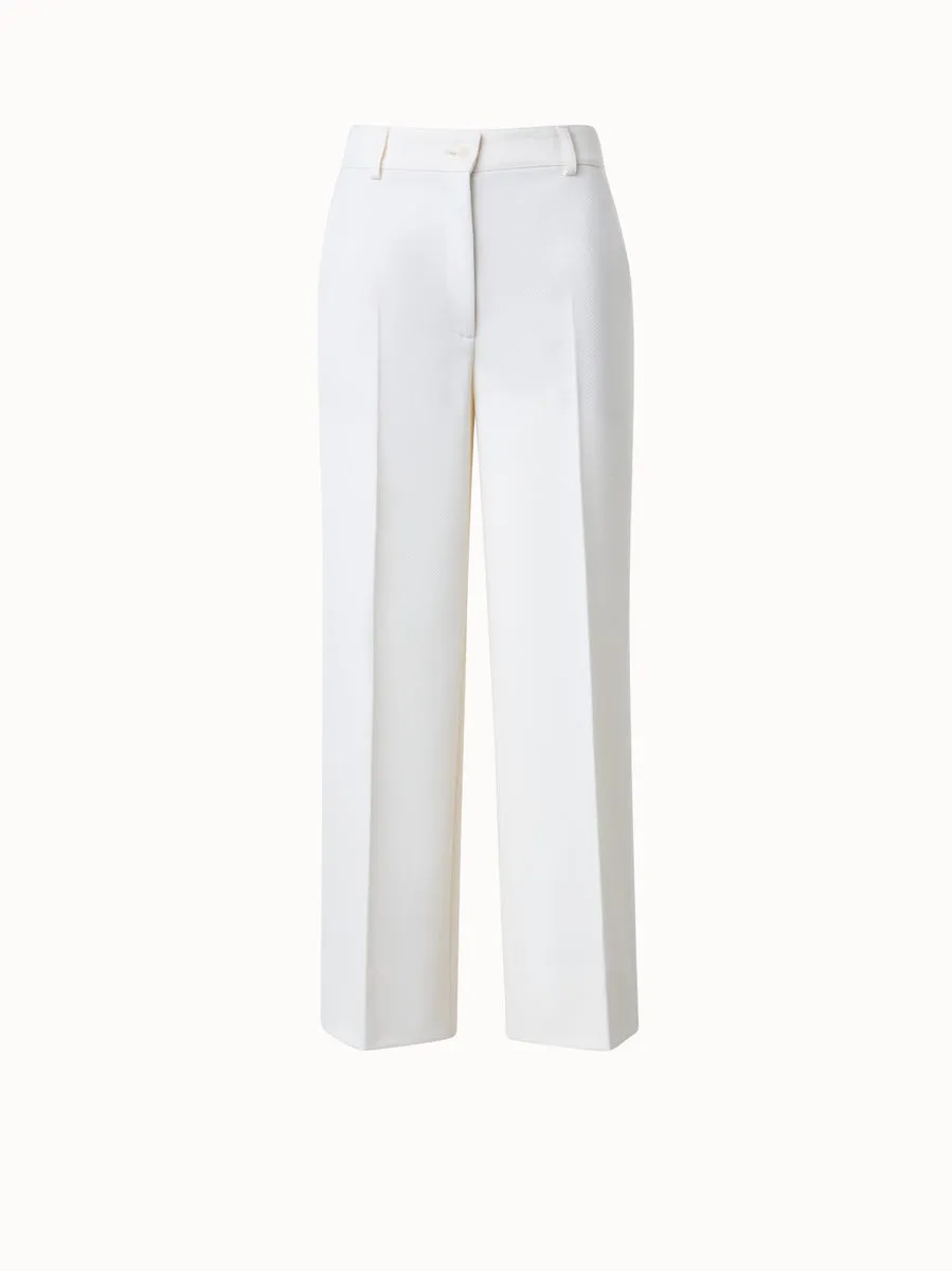 Wool Tricotine Straight Cropped Pants