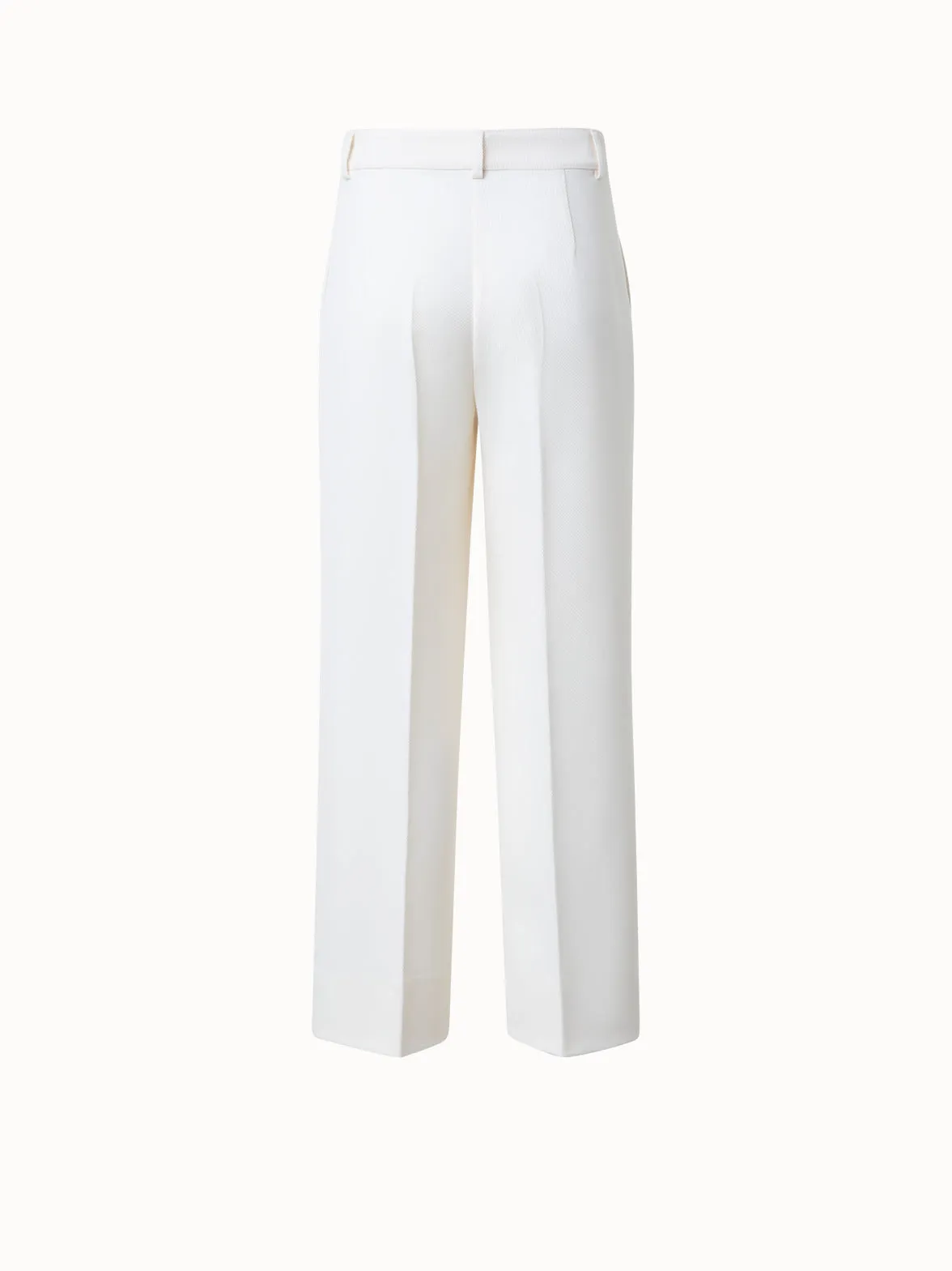 Wool Tricotine Straight Cropped Pants