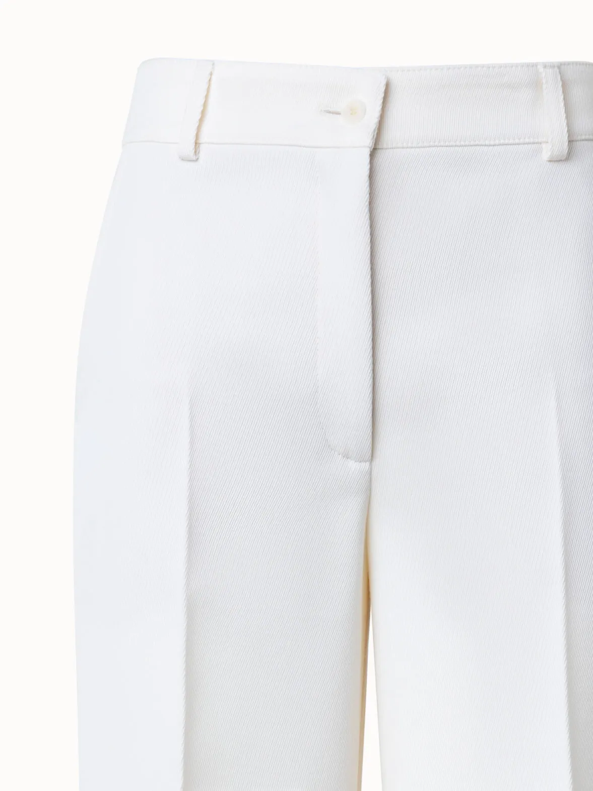 Wool Tricotine Straight Cropped Pants