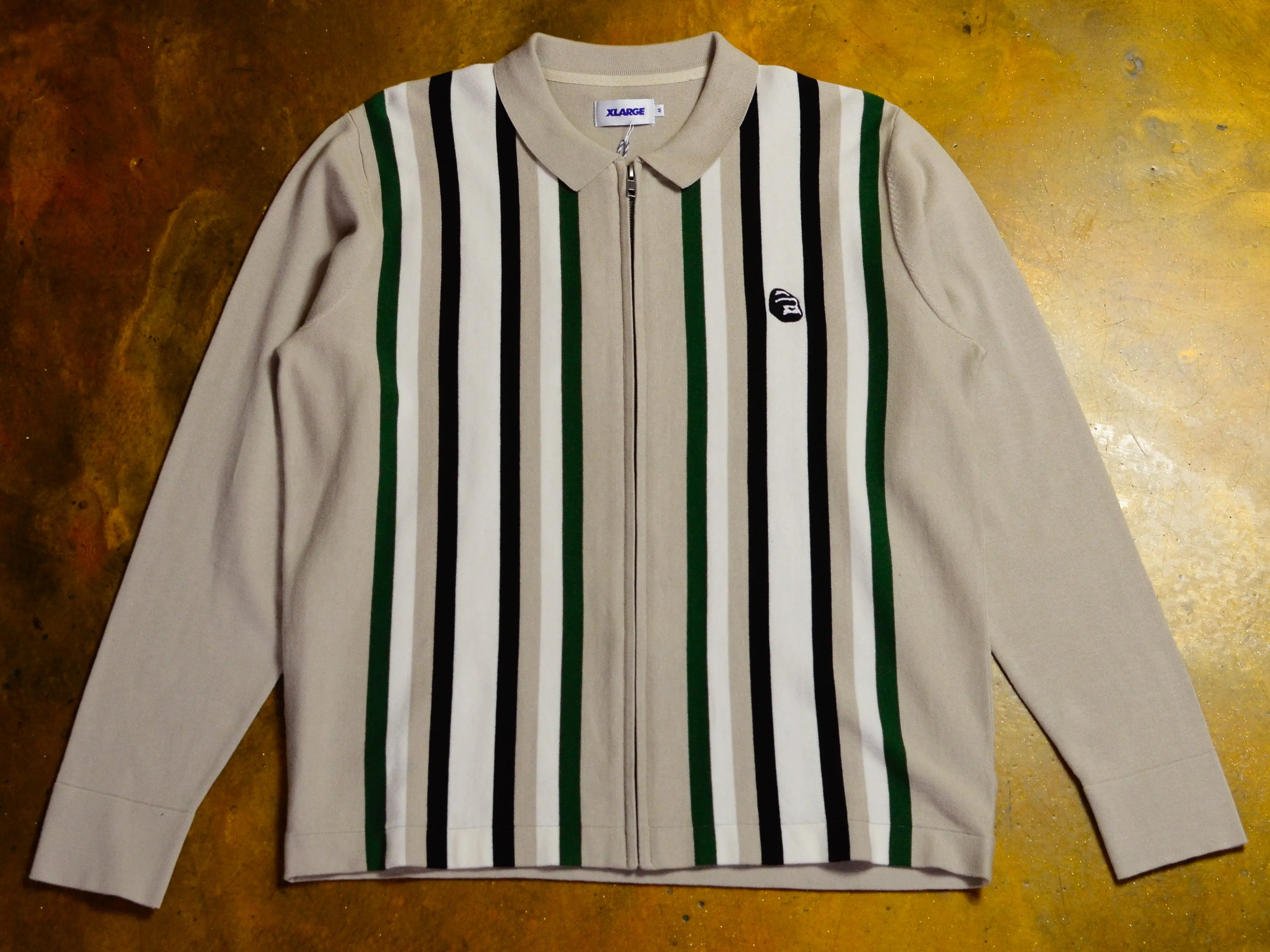 Zip Knit Long Sleeve Polo - Bone